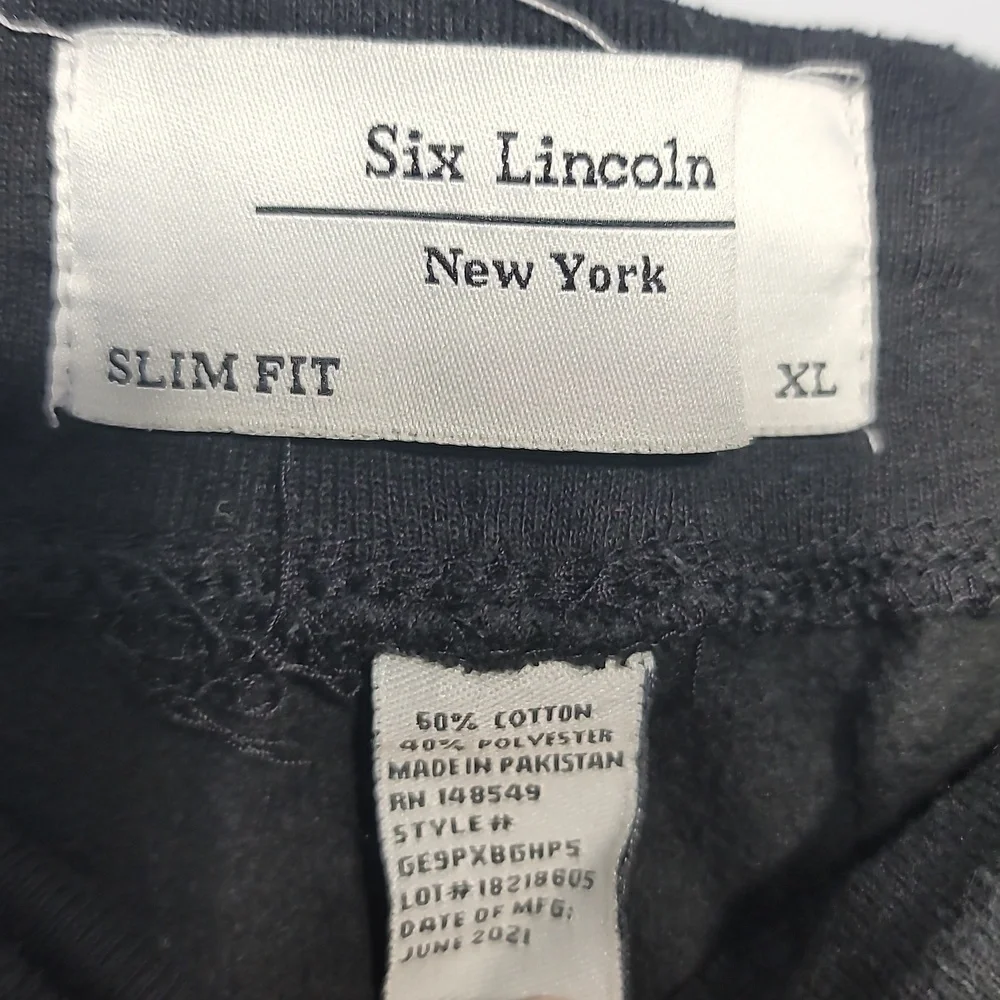 Six Lincoln New York Slim Fit Black Jogger Sweatpant